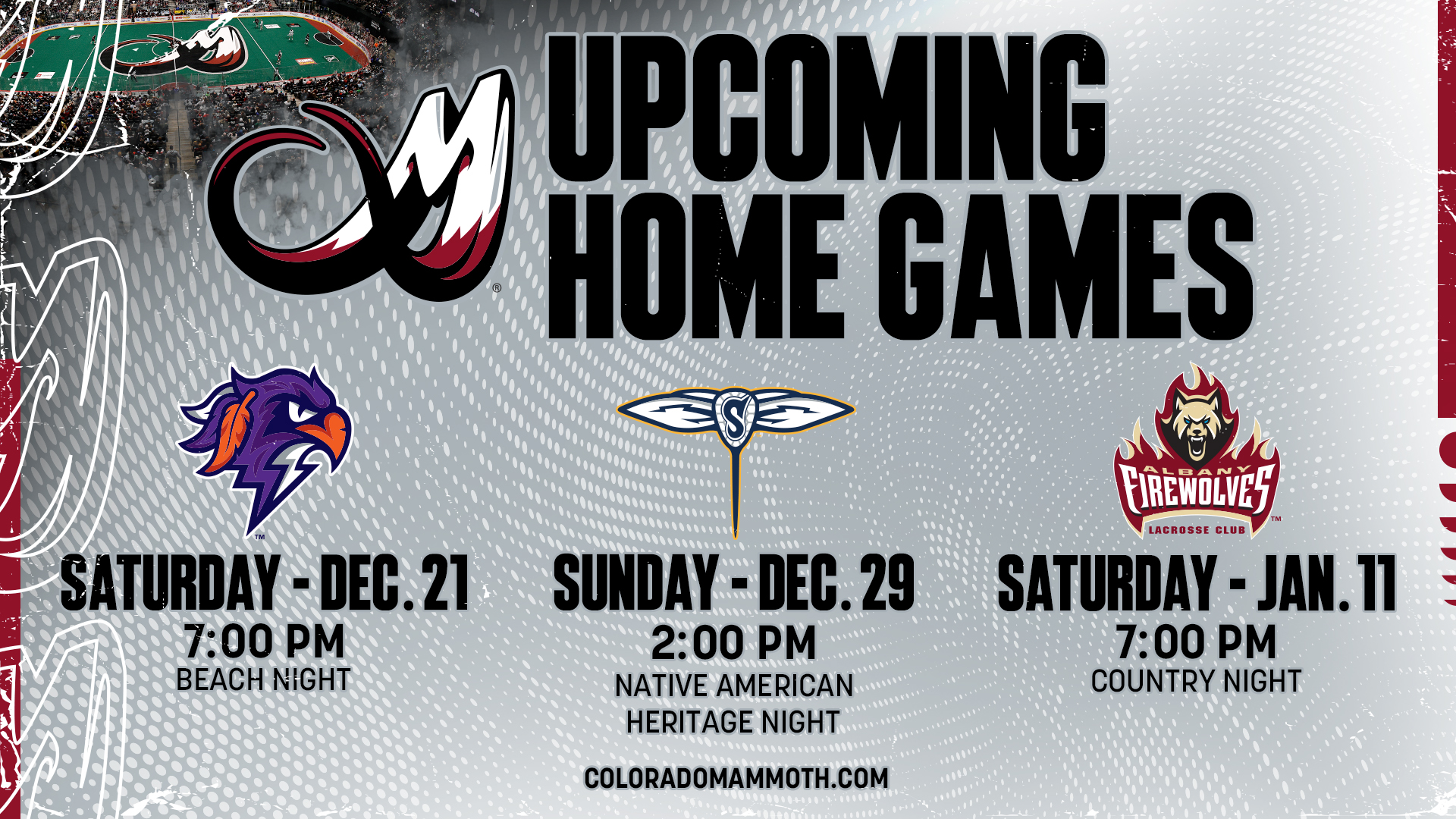 Upcoming Home Games