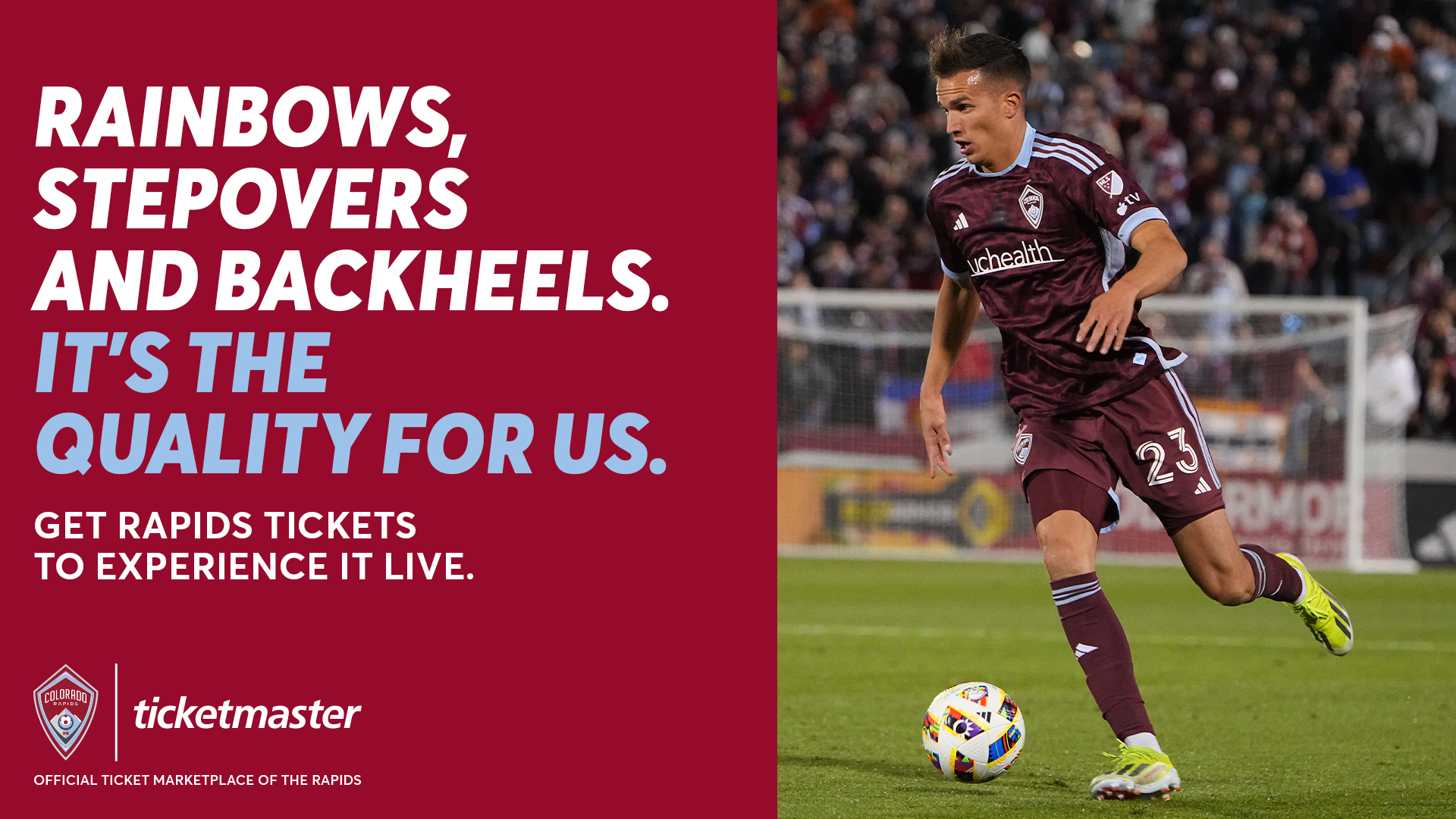 Secure your ticket now so you don’t miss the next home game when the Colorado Rapids take on Portland, September 14 at 7:30 PM at DICK’S Sporting Goods Park.